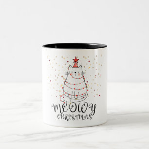 Tasse 2 Couleurs Meowy Christmas drôle