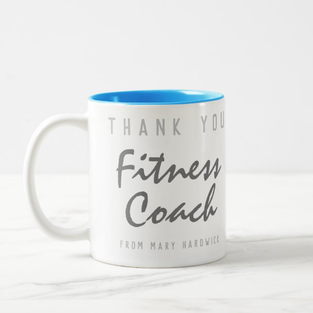 Tasse 2 Couleurs Merci Coach Fitness (Gauche)