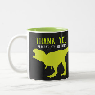 Tasse 2 Couleurs Merci d'anniversaire de Dinosaur