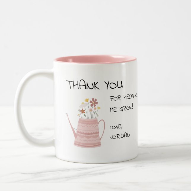 Tasse 2 Couleurs Merci de m'avoir aidé à grandir (Gauche)