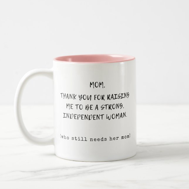 Tasse 2 Couleurs Merci De M'Avoir Élevé Pour Être Un Fort (Gauche)