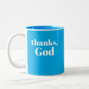 Tasse 2 Couleurs Merci, Dieu / Merci, Univers