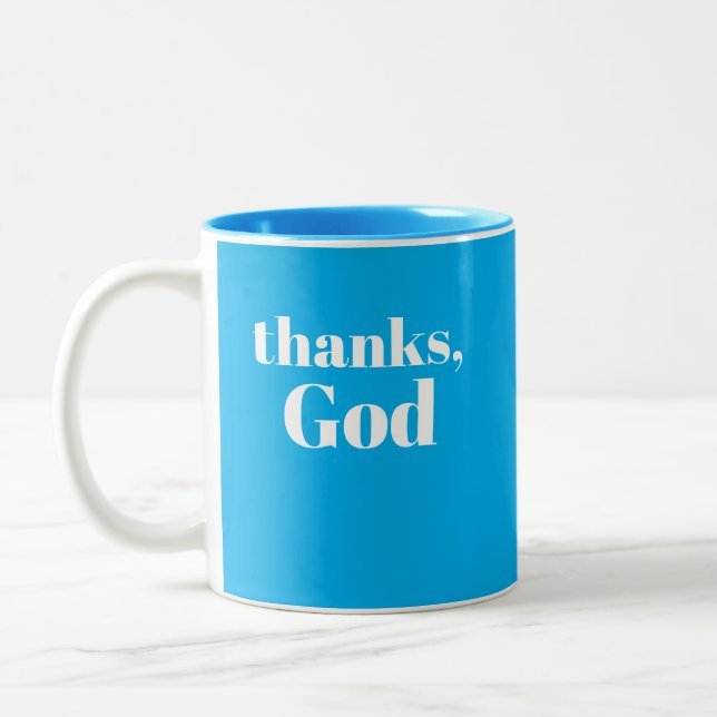 Tasse 2 Couleurs Merci, Dieu / Merci, Univers  (Gauche)