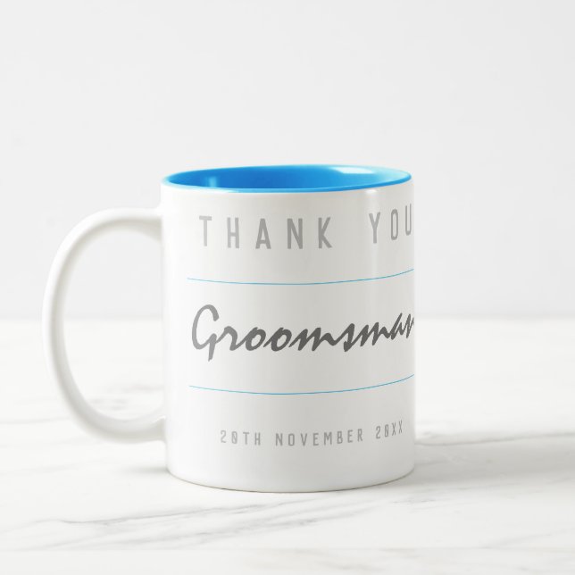 Tasse 2 Couleurs Merci Groomsman (Gauche)
