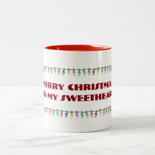 TASSE 2 COULEURS ***MERCI NOËL SWEETHEART** AVEC BOUE LUMIÈRE