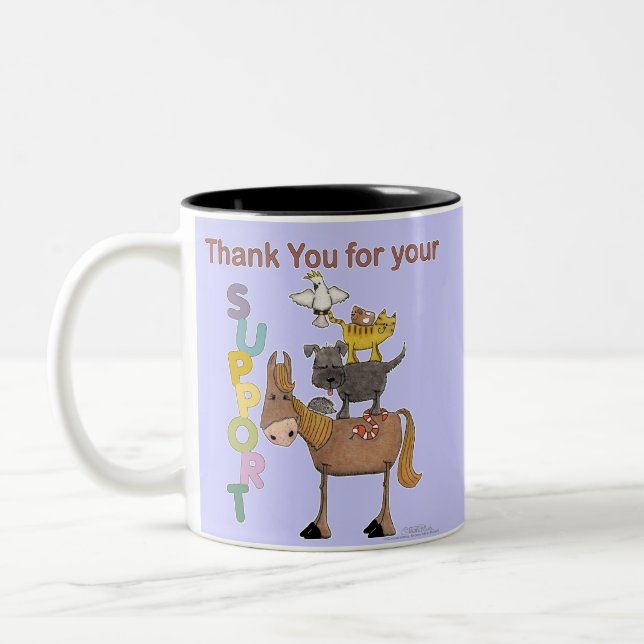 Tasse 2 Couleurs Merci pour votre support (Gauche)