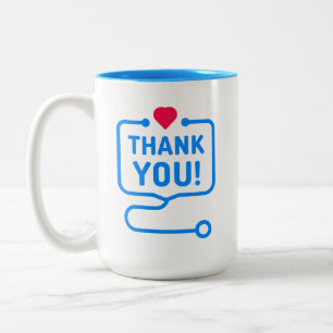 Tasse 2 Couleurs Merci  Stéthoscope cardiaque