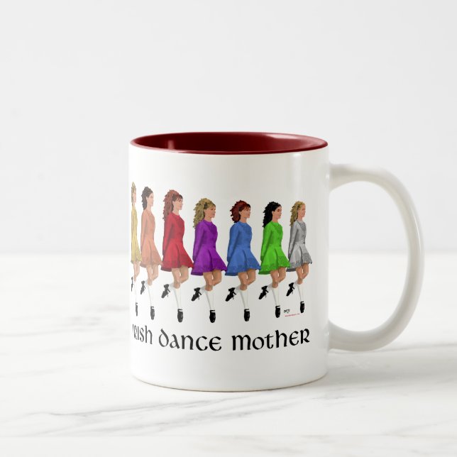 Tasse 2 Couleurs Mère de danse step Irlandaise - Ligne Arc-en-ciel (Droit)
