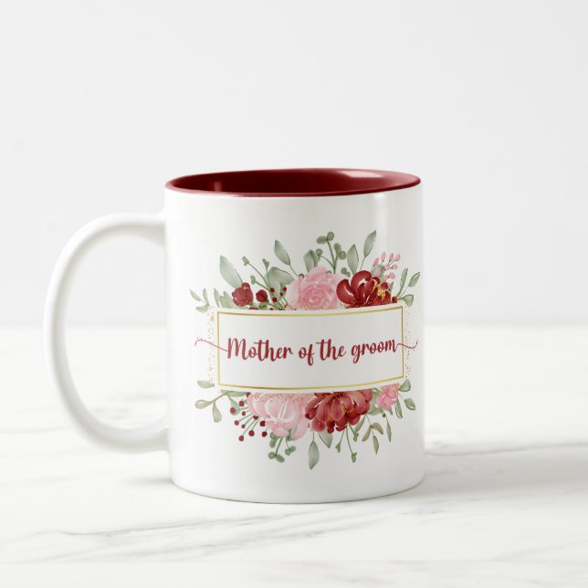 Tasse 2 Couleurs Mère de la chambre cadeau Elégant aquarelle Floral (Gauche)