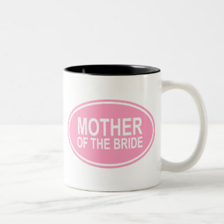 Tasse 2 Couleurs Mère de la jeune mariée épousant le rose ovale