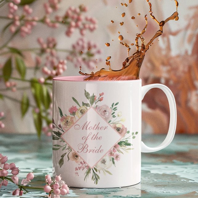 Tasse 2 Couleurs Mère de la mariée Fleurie (Créateur téléchargé)