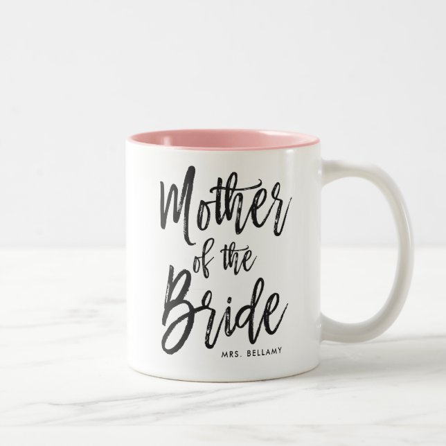 Tasse 2 Couleurs Mère de la mariée | Style de script Mariage person (Droit)