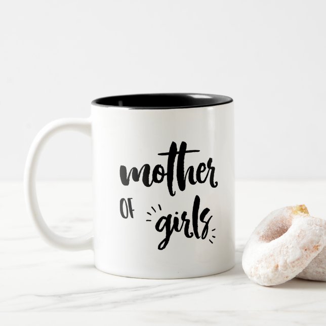 Tasse 2 Couleurs Mère des filles Mug, cadeau de fête des mères (Avec donut)