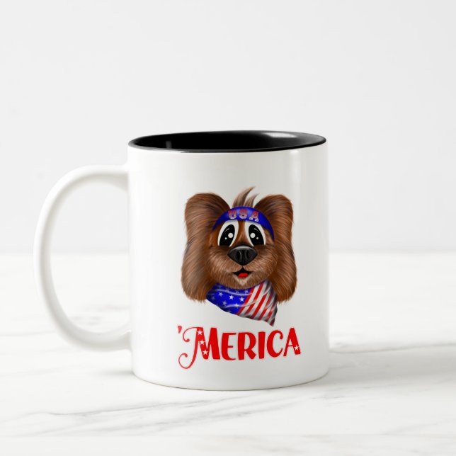 Tasse 2 Couleurs Merica migre Chien (Gauche)