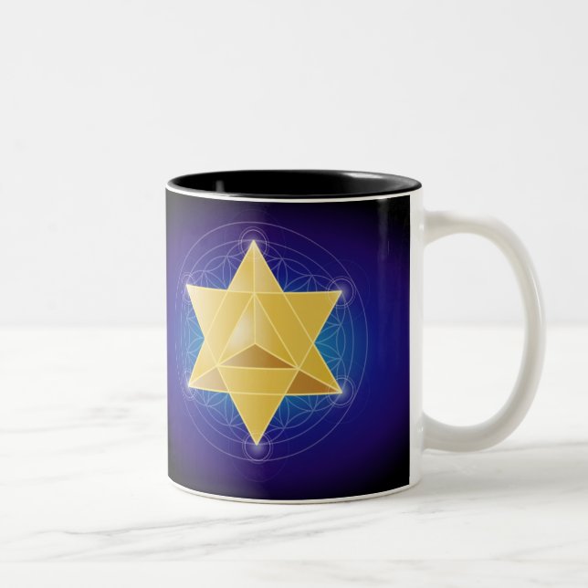 Tasse 2 Couleurs Merkaba avec Fleur de vie (Droit)