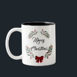 Tasse 2 Couleurs Merry christmas<br><div class="desc">Joyeux café à deux tons de noël.</div>