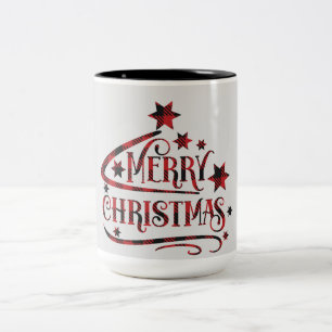 Tasse 2 Couleurs Merry Christmas Snowflakes
