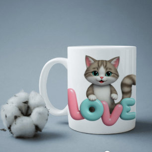 Tasse 2 Couleurs Merveilles Moustachues : Ma Meilleure Saga Féline