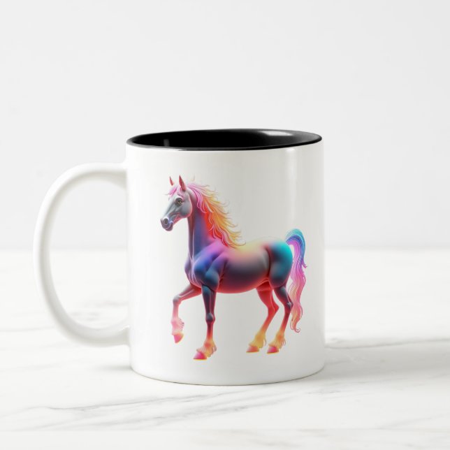 Tasse 2 Couleurs Merveilleux Cheval brillant (Gauche)