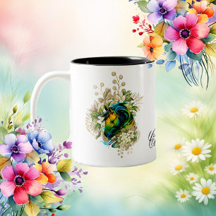 Tasse 2 Couleurs Merveilleux cheval coloré avec des fleurs