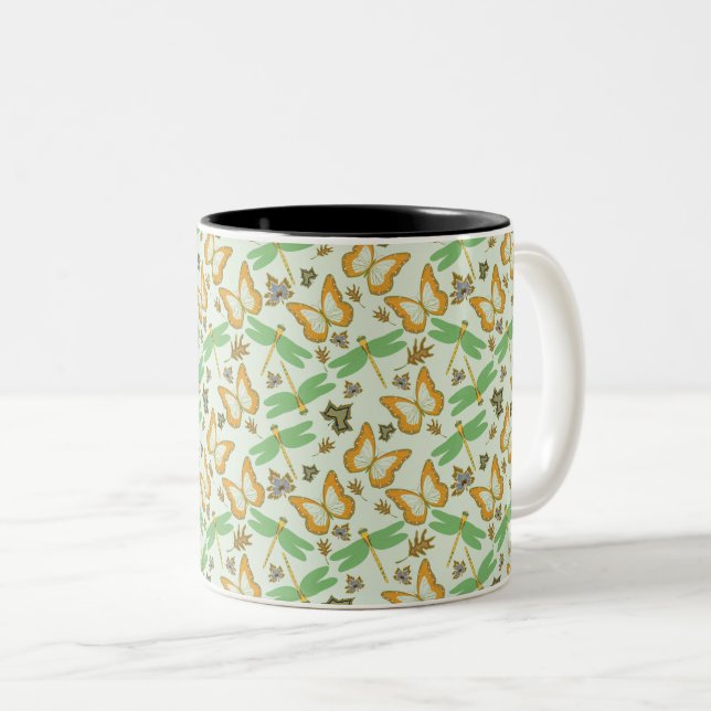 Tasse 2 Couleurs Merveilleux Motif papillon (Devant droit)