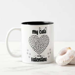 Tasse 2 Couleurs Mes chats sont ma Saint Valentin Cadeau de la Sa
