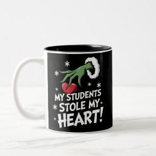 Tasse 2 Couleurs Mes élèves ont volé mon cœur Xmas Noël Enseignant 
