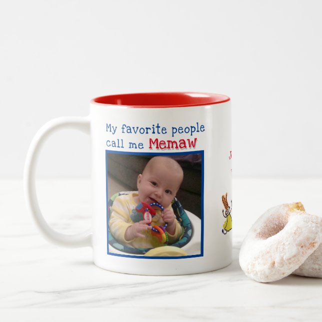 Tasse 2 Couleurs Mes Gens Préférés M'Appelent Mamaw Gifts (Avec donut)