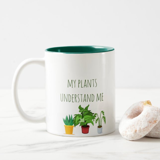 Tasse 2 Couleurs mes plantes me comprennent (Avec donut)
