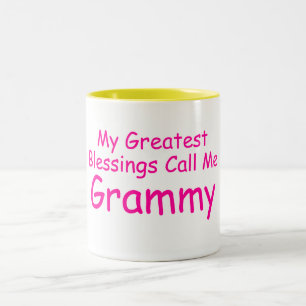 Tasse 2 Couleurs Mes plus grandes bénédictions m'appellent Grammy