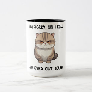 Tasse 2 Couleurs Mesdames mug, je suis désolé, ai-je roulé