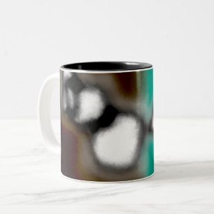 Tasse 2 Couleurs Message dans une bouteille : Brown Abstrait, Turqu