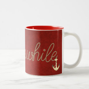 Tasse 2 Couleurs message de la corde de texte sur le rouge