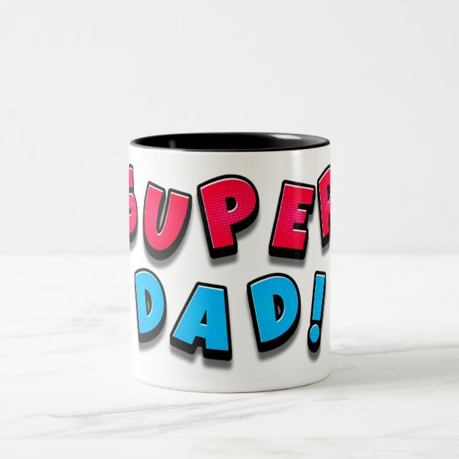 Tasse 2 Couleurs Message de Super Papa exprimant l'amour (Centre)