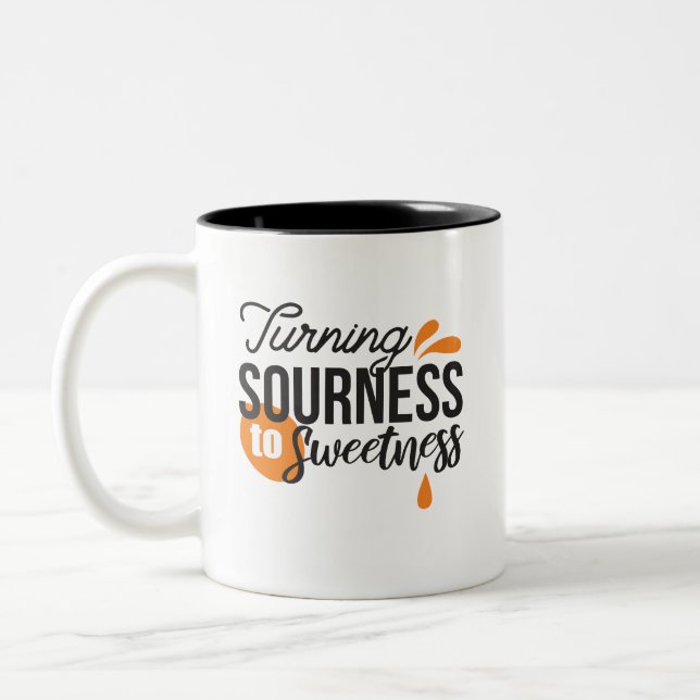 Tasse 2 Couleurs Message de vie positif - Transformer l'acide en su (Gauche)