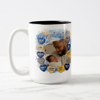Tasse 2 Couleurs Message du cœur pour la fête des pères