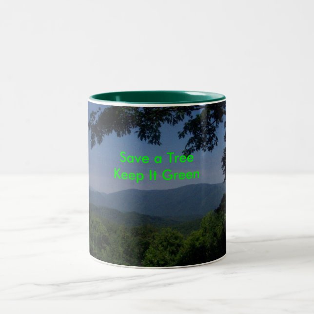 Tasse 2 Couleurs Message Vert (Centre)