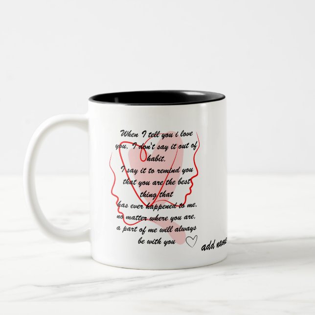 Tasse 2 Couleurs messages d'amour (Gauche)