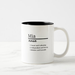 Tasse 2 Couleurs Mia, Fille Définition Personnalisée Du Nom