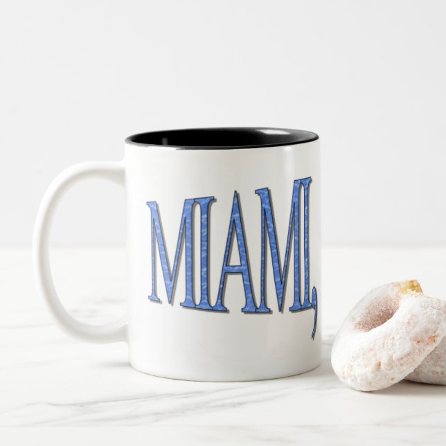 Tasse 2 Couleurs Miami, Floride - Bleu (Avec donut)