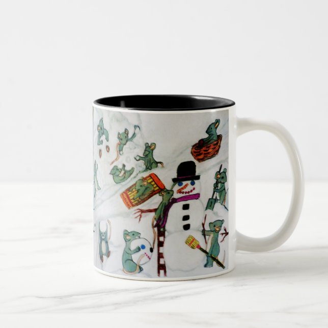 TASSE 2 COULEURS MICE DANS LA TAILLE DE NEIGE (Droit)
