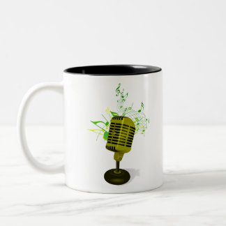 Tasse 2 Couleurs microfono con notas musicales