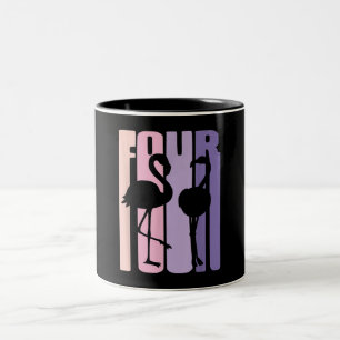 Tasse 2 Couleurs Mignon 4e cadeau d'anniversaire I Flamant rose I 4