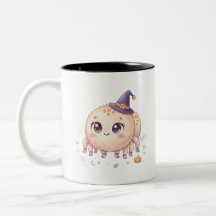 Tasse 2 Couleurs Mignon araignée duveteuse d'Halloween avec chapeau