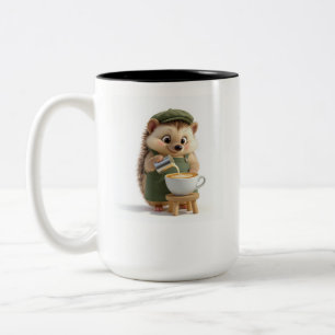 Tasse 2 Couleurs Mignon Barista Hérisson Dessin Animé 3D Café Deux