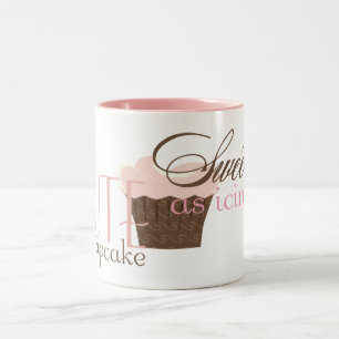 Tasse 2 Couleurs Mignon comme petit gâteau ! Rose et brun