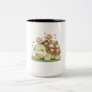 Tasse 2 Couleurs Mignon design cottagecore Kawaii Tortue de la forê