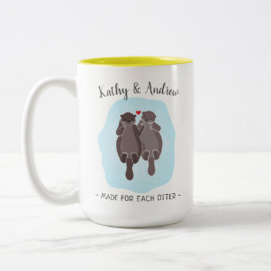 Tasse 2 Couleurs Mignon fait pour chaque loutre cadeau personnalisé