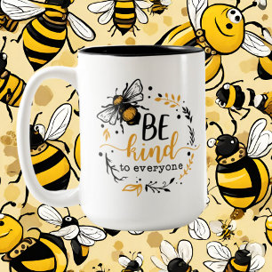 Tasse 2 Couleurs mignon inspirant amoureux des abeilles mot art