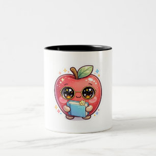 Tasse 2 Couleurs Mignon Kawaii Apple Intelligent avec des Lunettes